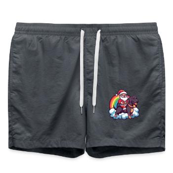 Doberman Dog Santa Claus Rainbow - Swim Trunks - anthracite - Front - AI Model Male 185 light (185cm)