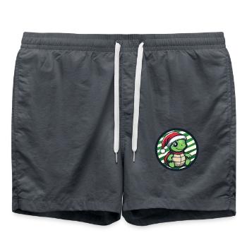 Turtle Christmas X-Mas - Swim Trunks - anthracite - Front - AI Model Male 185 light (185cm)