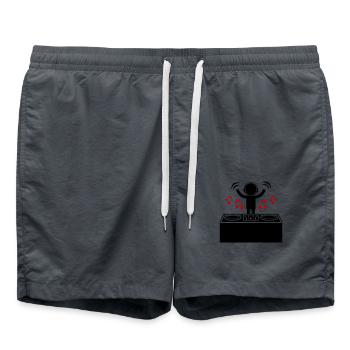 DJ Platines Disc Jockey Symbole - Short de bain - charbon - Devant - AI Model Male 185 light (185cm)