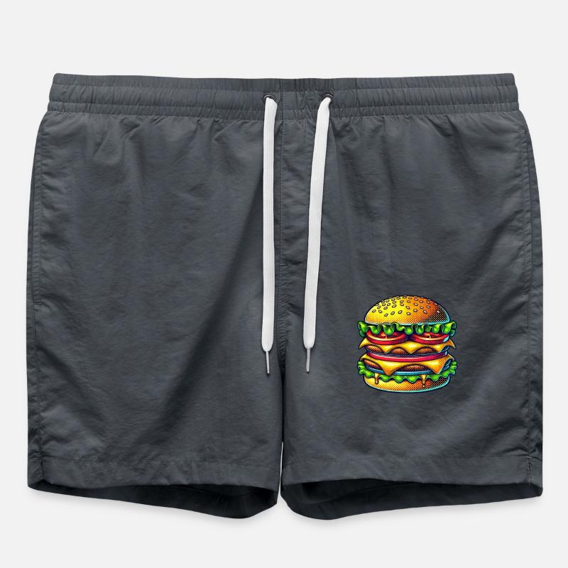 burger cheeseburger - Badeshorts - Anthrazit