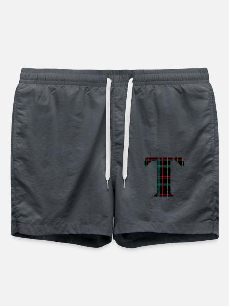 Monogrammed Scottish tartan t - Swim Trunks - anthracite
