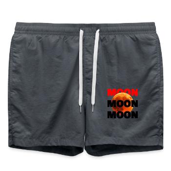 Logo Moon : Design audacieux avec lune éclatante - Short de bain - charbon - Devant - AI Model Male 185 light (185cm)