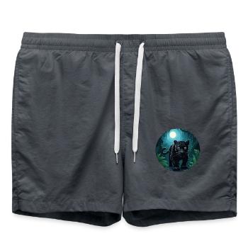 Panthère noire au clair de lune - Short de bain - charbon - Devant - AI Model Male 185 light (185cm)