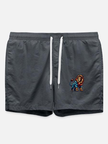 lion tier - Badeshorts - Anthrazit