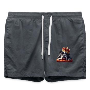 Fauler Hund mit Krone - Badeshorts - Anthrazit - Vorne - AI Model Male 185 light (185cm)