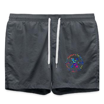 Generation X Stay Strong Positives Zitat Niedliche 80er Jahre - Badeshorts - Anthrazit - Vorne - AI Model Male 185 light (185cm)
