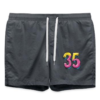 35 Symbole numérique - Short de bain - charbon - Devant - AI Model Male 185 light (185cm)