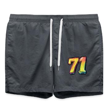 71 Symbole numérique - Short de bain - charbon - Devant - AI Model Male 185 light (185cm)