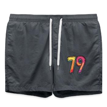 79 Number Symbol - Swim Trunks - anthracite - Front - AI Model Male 185 light (185cm)