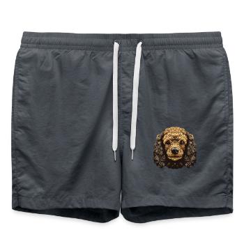 Caniche chien portrait - Short de bain - charbon - Devant - AI Model Male 185 light (185cm)