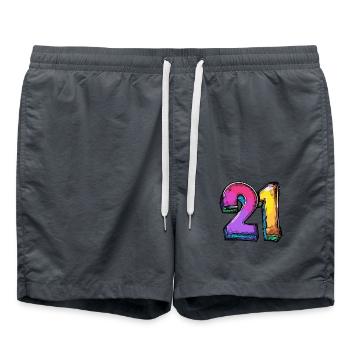 21 Nombre Coloré - Short de bain - charbon - Devant - AI Model Male 185 light (185cm)