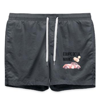 Équipe de la mariée - voiture mariage - Short de bain - charbon - Devant - AI Model Male 185 light (185cm)