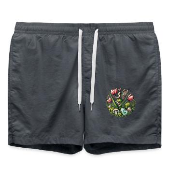Frühling Tulpen Fee - Badeshorts - Anthrazit - Vorne - AI Model Male 185 light (185cm)