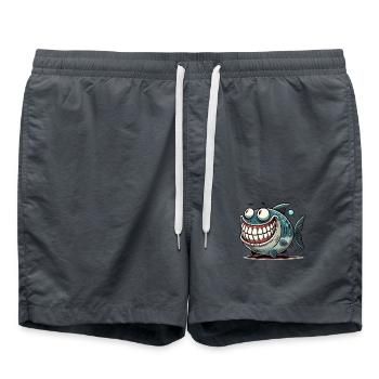 piranha comic - Badeshorts - Anthrazit - Vorne - AI Model Male 185 light (185cm)