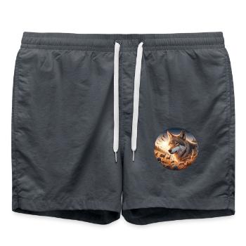 Wolf on the heath - Swim Trunks - anthracite - Front - AI Model Male 185 light (185cm)