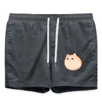 Blobby Cat - Cute Cat Pet Comic - Badeshorts - Anthrazit - Vorne - AI Model Male 185 light (185cm)