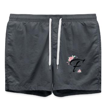 Buchstabe f Blumen - Badeshorts - Anthrazit - Vorne - AI Model Male 185 light (185cm)
