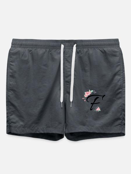 Buchstabe f Blumen - Badeshorts - Anthrazit
