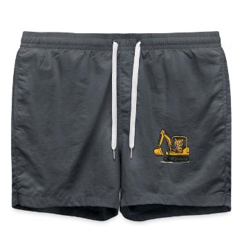 Tiger Excavator - Swim Trunks - anthracite - Front - AI Model Male 185 light (185cm)