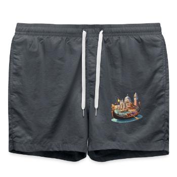 Télécabine de Venise - Short de bain - charbon - Devant - AI Model Male 185 light (185cm)