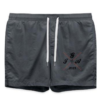 JGA 2025 Party Junggesellenabschied - Badeshorts - Anthrazit - Vorne - AI Model Male 185 light (185cm)