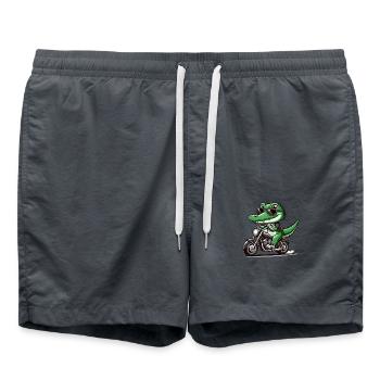 krokodil motorrad - Badeshorts - Anthrazit - Vorne - AI Model Male 185 light (185cm)