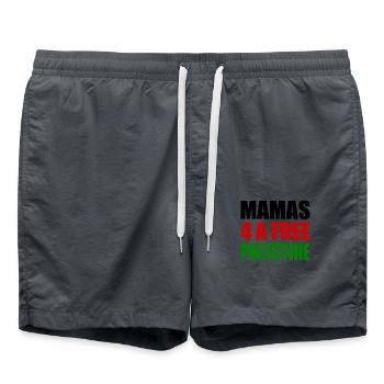 Mamas for a free palestine - Swim Trunks - anthracite - Front - AI Model Male 185 light (185cm)