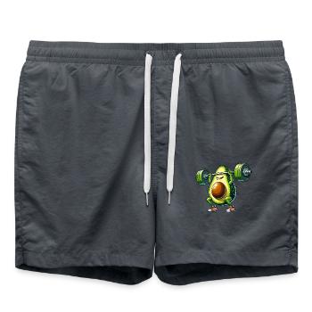 Starkes Avocado Workout mit Hantel - Badeshorts - Anthrazit - Vorne - AI Model Male 185 light (185cm)