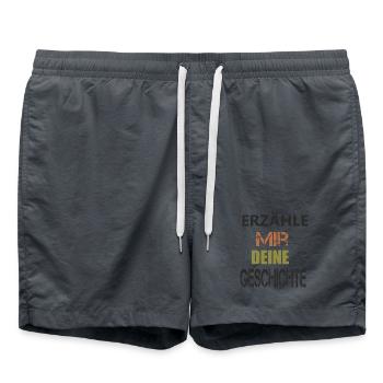 ERZÄHLE MIR DEINE GESCHICHTE - Badeshorts - Anthrazit - Vorne - AI Model Male 185 light (185cm)