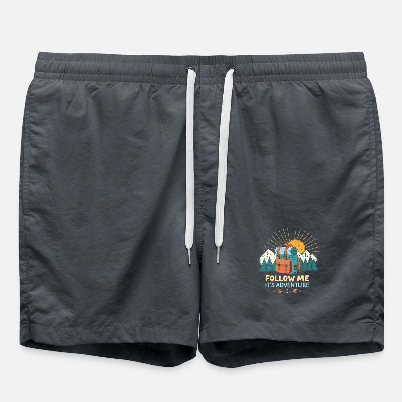 Aventure Randonnée avec Sac à Dos - Short de bain - charbon