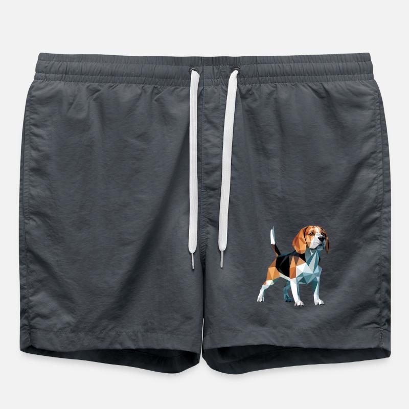 Bulldog - Cooles Low Poly Logo - Badeshorts - Anthrazit