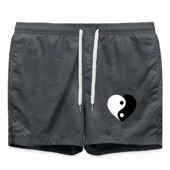 Yin et Yang Love Version :) - Short de bain - charbon - Devant - AI Model Male 185 light (185cm)