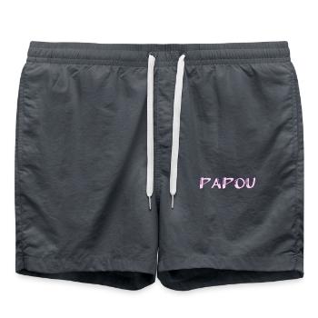 PAPOU. PAPA. FÊTE DES PÈRES. BONNE FÊTE PAPA - Short de bain - charbon - Devant - AI Model Male 185 light (185cm)
