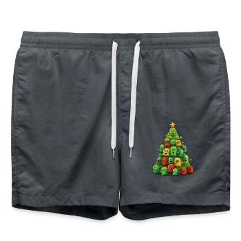 Des extraterrestres de Noël fantaisistes - un extraterrestre - Short de bain - charbon - Devant - AI Model Male 185 light (185cm)
