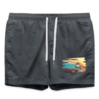 Classique turquoise au coucher du soleil - Short de bain - charbon - Devant - AI Model Male 185 light (185cm)