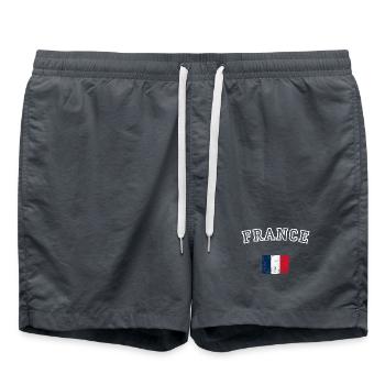 France Flag Brush Graphic - Swim Trunks - anthracite - Front - AI Model Male 185 light (185cm)