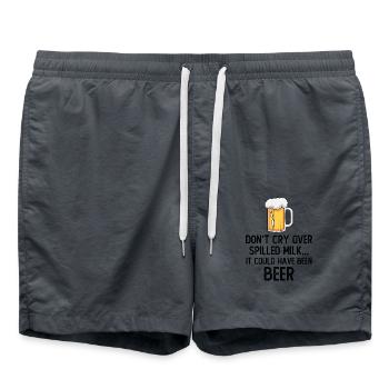 Don't cry over spilled milk it could have be beer - Badeshorts - Anthrazit - Vorne - AI Model Male 185 light (185cm)