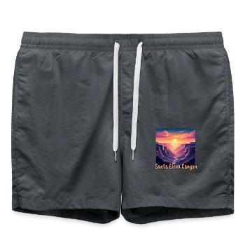 Santa Elena Canyon Texas USA Sunset Violette Farbe - Badeshorts - Anthrazit - Vorne - AI Model Male 185 light (185cm)