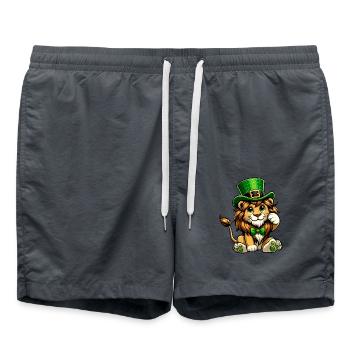 Dessin animé mignon de la Saint-Patrick de Lion - Short de bain - charbon - Devant - AI Model Male 185 light (185cm)