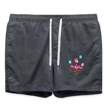 Jongleur de flamants roses avec festin d’œufs de Pâques - Short de bain - charbon - Devant - AI Model Male 185 light (185cm)