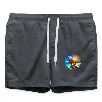 Eagle at Eagle Beach Aruba Summer Vacation - Swim Trunks - anthracite - Front - AI Model Male 185 light (185cm)