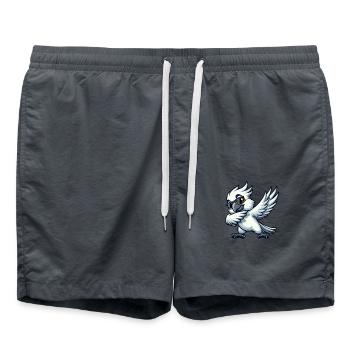 Budgie Dab Pose Fun Design - Swim Trunks - anthracite - Front - AI Model Male 185 light (185cm)