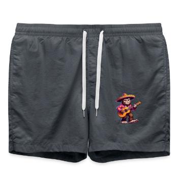 Cinco de Mayo Bigfoot Guitariste Mariachi - Short de bain - charbon - Devant - AI Model Male 185 light (185cm)