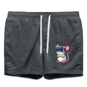 VR-Gaming Ratte und Maus - Badeshorts - Anthrazit - Vorne - AI Model Male 185 light (185cm)