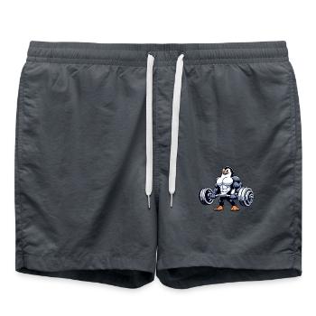 Musculation pingouin avec haltères - Short de bain - charbon - Devant - AI Model Male 185 light (185cm)