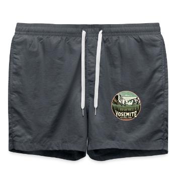 Boucle vintage du parc national de Yosemite - Short de bain - charbon - Devant - AI Model Male 185 light (185cm)