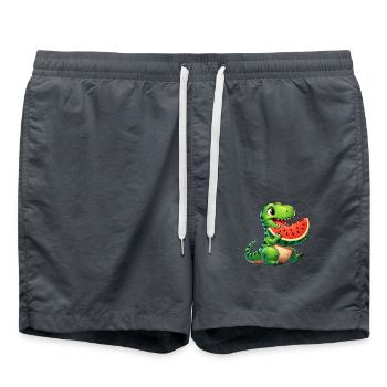 T-Rex avec Melon Sweet Watermelon Cartoon Été - Short de bain - charbon - Devant - AI Model Male 185 light (185cm)