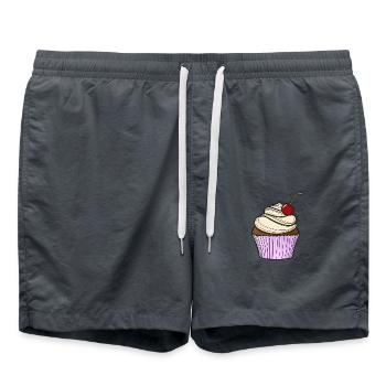 Petit gâteau comique doux - Short de bain - charbon - Devant - AI Model Male 185 light (185cm)