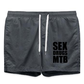 Sex Drugs & MTB - Swim Trunks - anthracite - Front - AI Model Male 185 light (185cm)