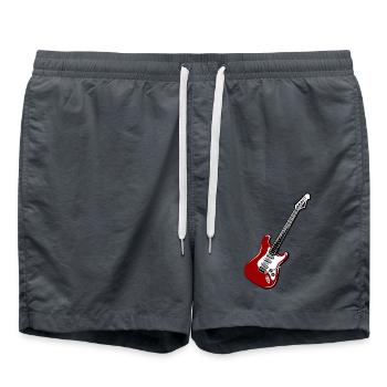 Gitarre Rock Symbol - E-Gitarre Icon Shirt Design - Badeshorts - Anthrazit - Vorne - AI Model Male 185 light (185cm)